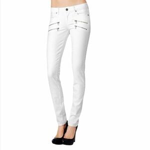 NEW Zara skinny white color pants. Low waisted with zippers size 4, 36